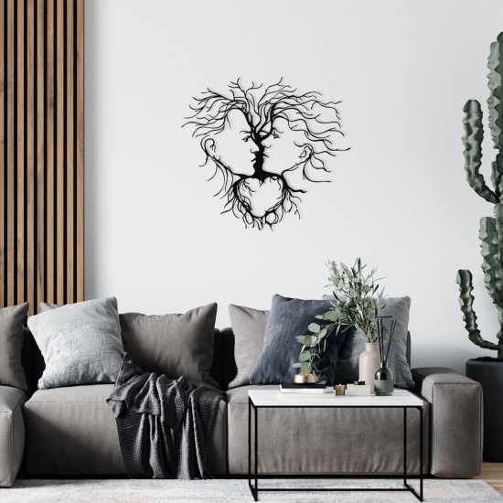 Wallxpert Decorative Metal Wall Accessory Entrika Black
