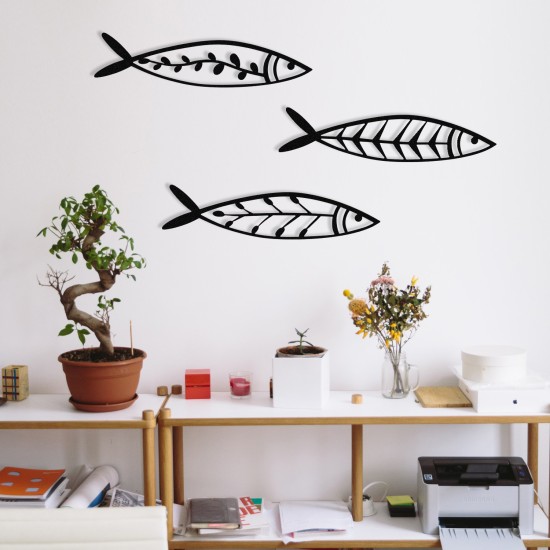 Wallxpert Decorative Metal Wall Accessory Hamsi Black