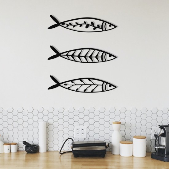 Wallxpert Decorative Metal Wall Accessory Hamsi Black