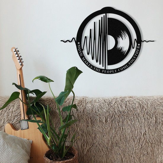 Wallxpert Decorative Metal Wall Accessory My Music v3 Black