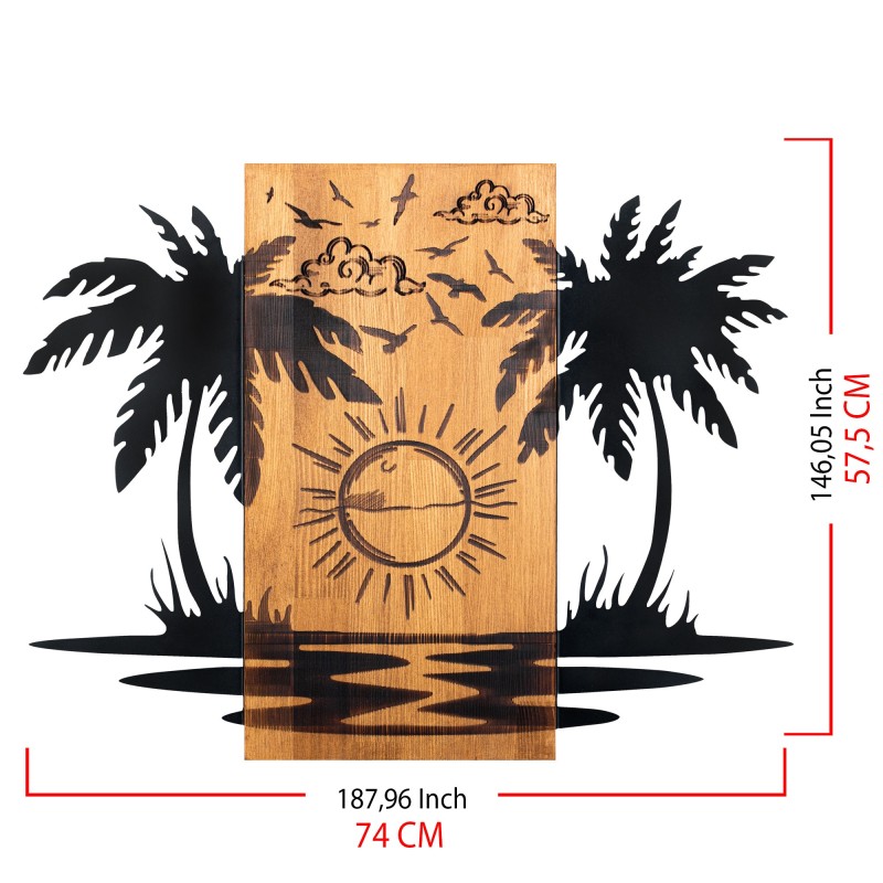 Decorative Wooden Wall Accessory Hawaii 2 Black
Walnut