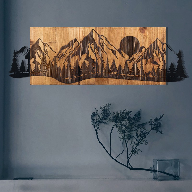 Wallxpert Decorative Wooden Wall Accessory Sundown Black
Walnut