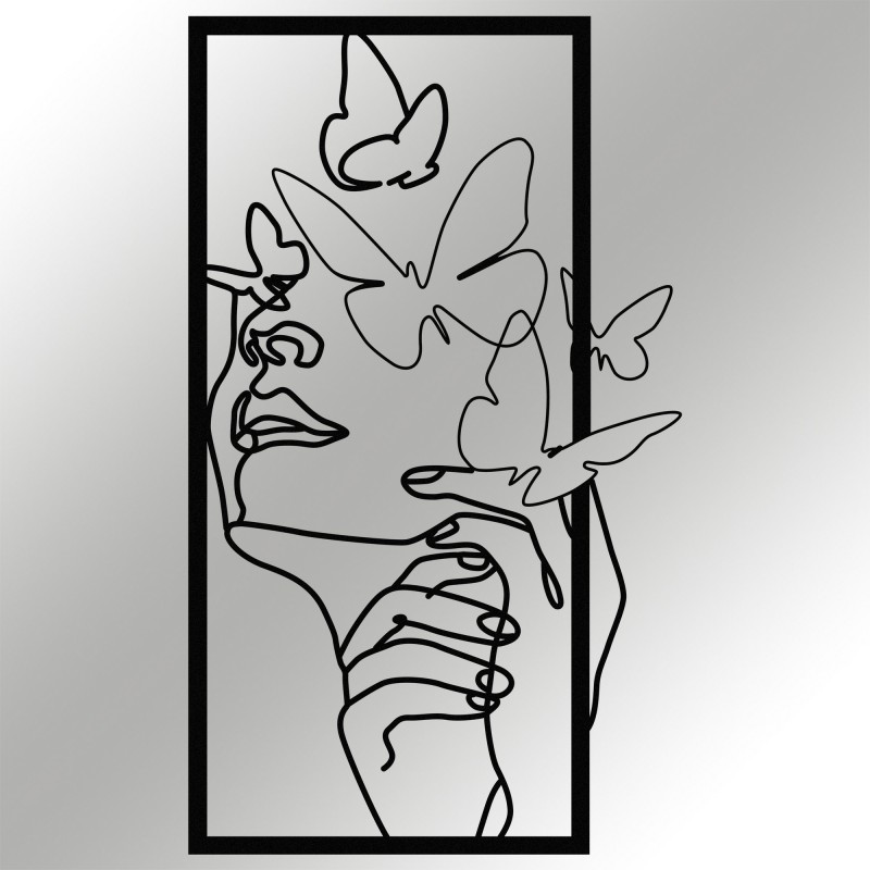 Decorative Metal Wall Accessory Butterfly Face Female Black