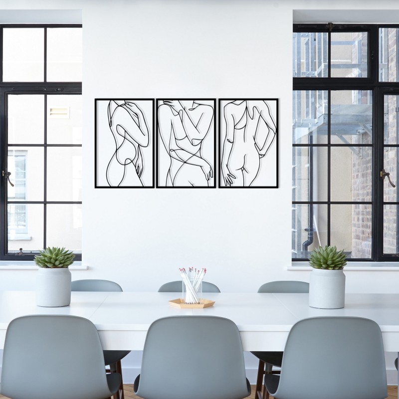 Decorative Metal Wall Accessory Sexy Lady 3 Black