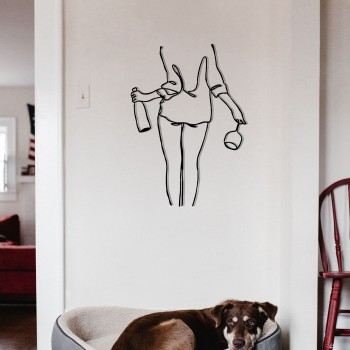 Decorative Metal Wall Accessory Wine Night Black