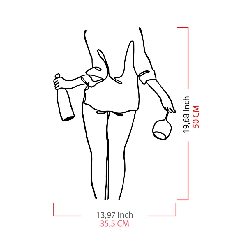 Wallxpert Decorative Metal Wall Accessory Wine Night Black