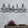 Wallxpert Decorative Metal Wall Accessory Ships In Water Black