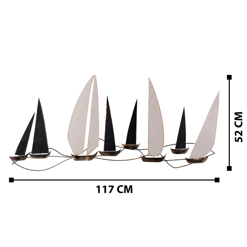 Wallxpert Decorative Metal Wall Accessory Ocean Multicolor