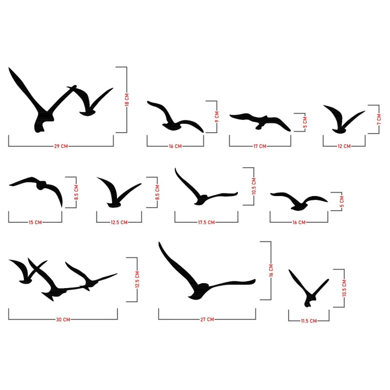 Wallxpert Decorative Metal Wall Accessory Migration Black