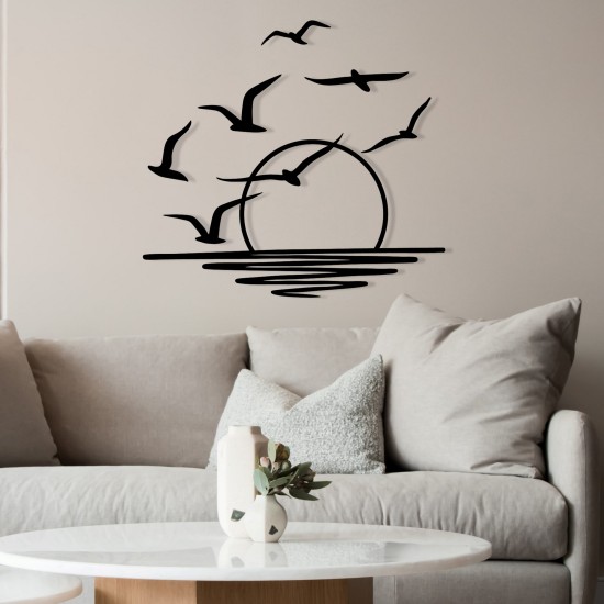 Wallxpert Decorative Metal Wall Accessory Spiaggia Black