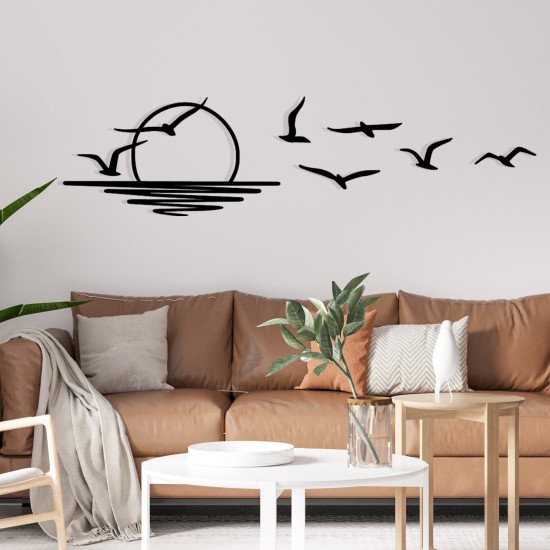 Wallxpert Decorative Metal Wall Accessory Spiaggia Black