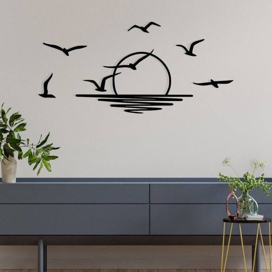 Wallxpert Decorative Metal Wall Accessory Spiaggia Black