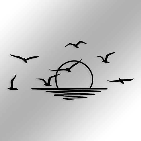 Wallxpert Decorative Metal Wall Accessory Spiaggia Black