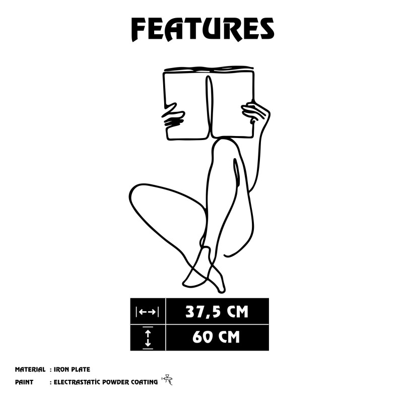 Wallxpert Decorative Metal Wall Accessory Adios Black