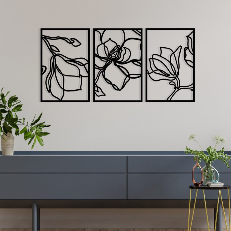 Wallxpert Decorative Metal Wall Accessory Adda Black