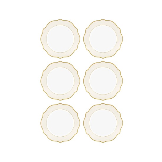 Dessert Plate Set (6 Pieces) DNR0021 Cream