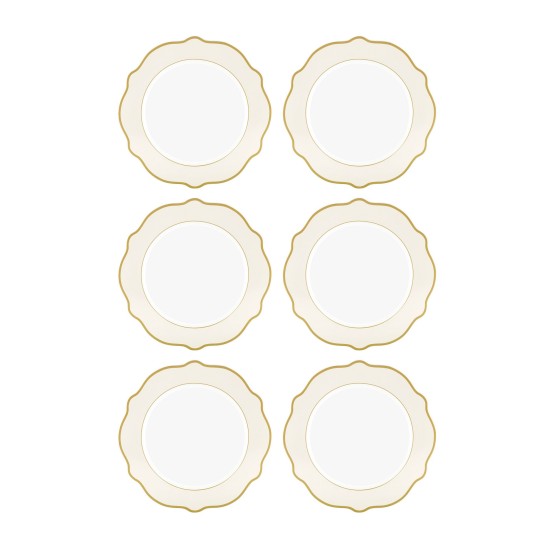 Dessert Plate Set (6 Pieces) DNR0022 Cream