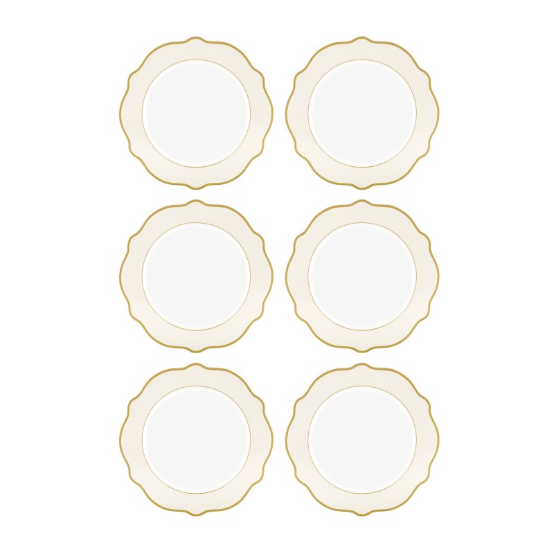 Dessert Plate Set (6 Pieces) DNR0022 Cream