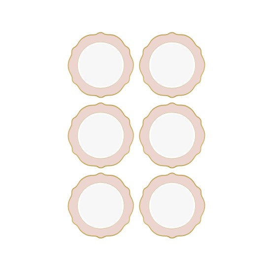 Dessert Plate Set (6 Pieces) DNR0025 Pink