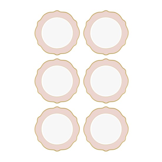 Dessert Plate Set (6 Pieces) DNR0026 Pink