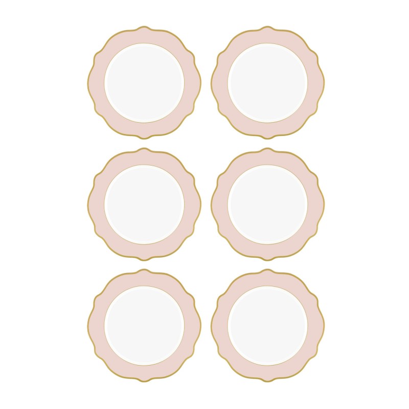 Dessert Plate Set (6 Pieces) DNR0026 Pink