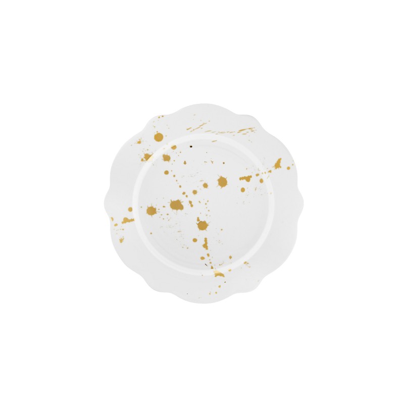 Dessert Plate Set (6 Pieces) DNR0032 White
Gold