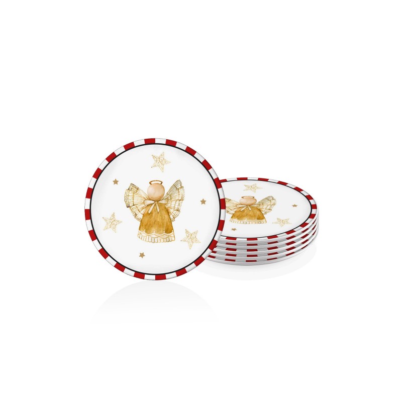 Ceramic Dessert Plate Set (6 Pieces) NEW029 White
Red
Yellow