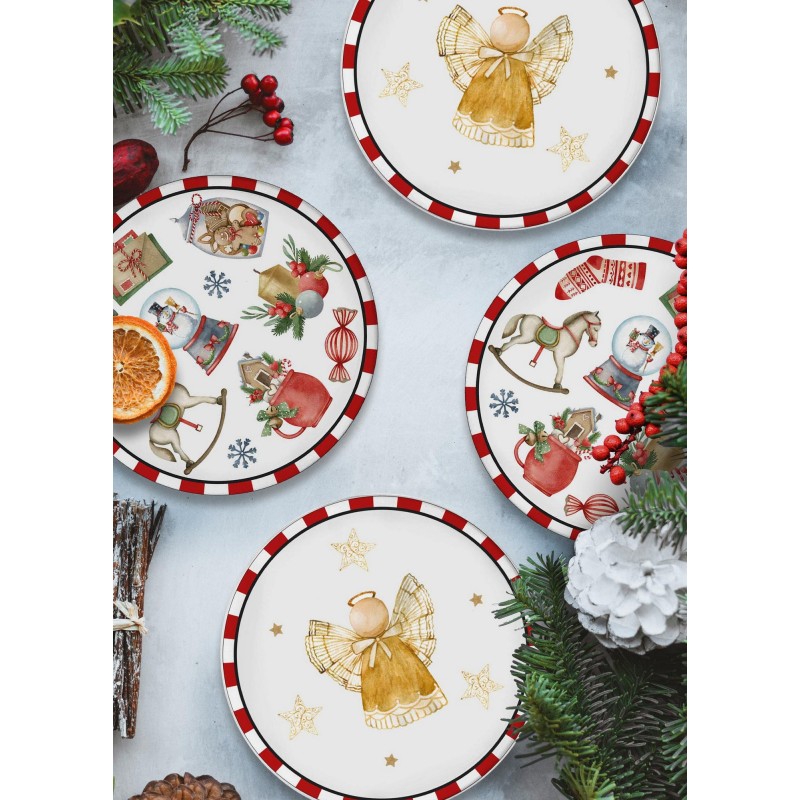Ceramic Dessert Plate Set (6 Pieces) NEW029 White
Red
Yellow