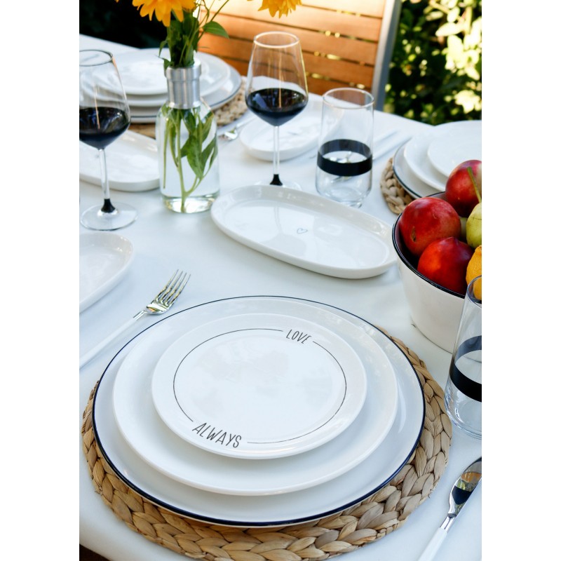 Ceramic Dessert Plate Set (6 Pieces) DLY001 White