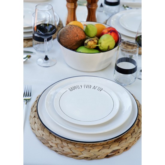 Ceramic Dessert Plate Set (6 Pieces) DLY001 White Ceramic Dessert Plate Set (6 Pieces) DLY001 White