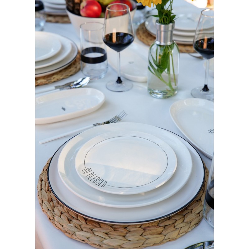 Ceramic Dessert Plate Set (6 Pieces) DLY001 White