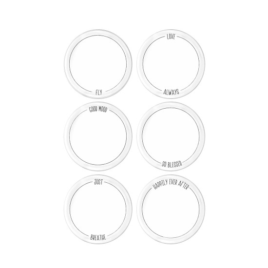 Ceramic Dessert Plate Set (6 Pieces) DLY001 White Ceramic Dessert Plate Set (6 Pieces) DLY001 White