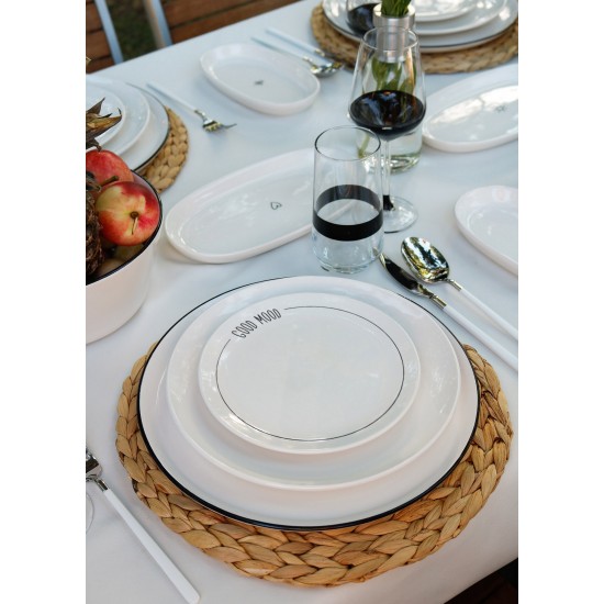 Ceramic Dessert Plate Set (6 Pieces) DLY001 White Ceramic Dessert Plate Set (6 Pieces) DLY001 White