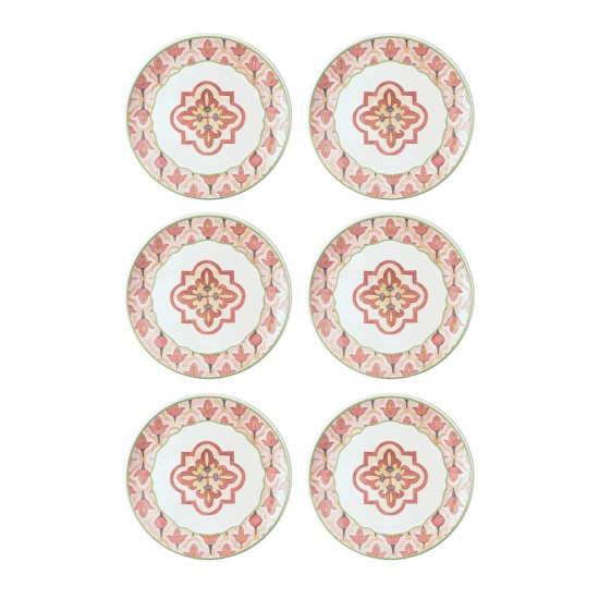 Ceramic Dessert Plate Set (6 Pieces) DVT0002 Pink Ceramic Dessert Plate Set (6 Pieces) DVT0002 Pink
