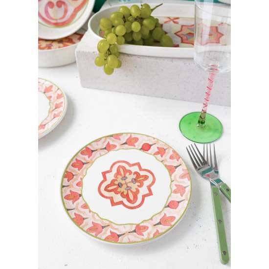 Ceramic Dessert Plate Set (6 Pieces) DVT0002 Pink Ceramic Dessert Plate Set (6 Pieces) DVT0002 Pink