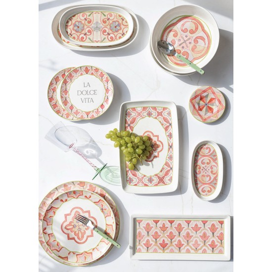 Ceramic Dessert Plate Set (6 Pieces) DVT0002 Pink Ceramic Dessert Plate Set (6 Pieces) DVT0002 Pink