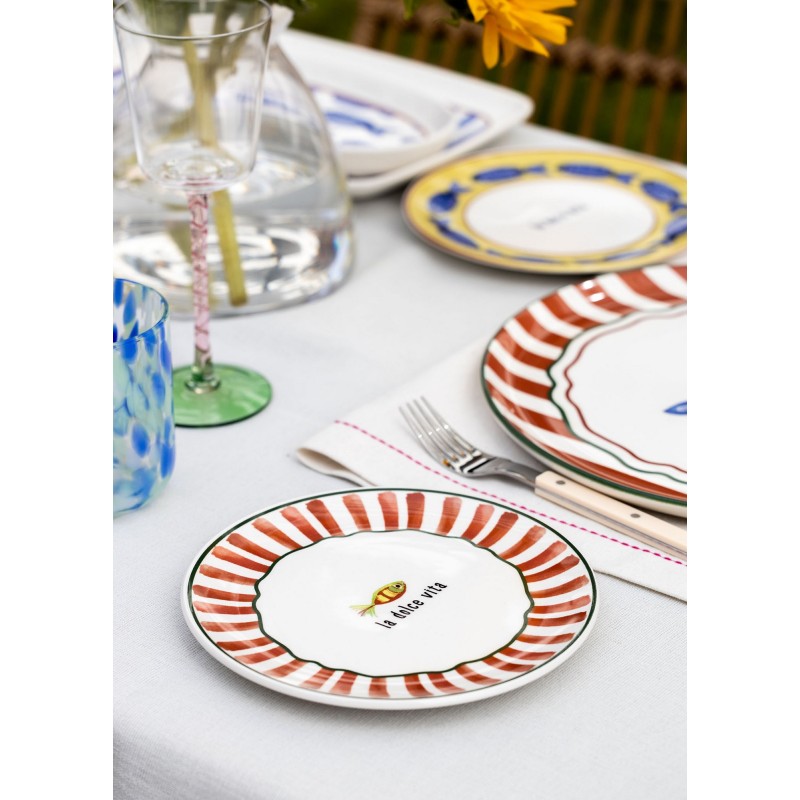 Ceramic Dessert Plate Set (6 Pieces) FSH0001 Blue