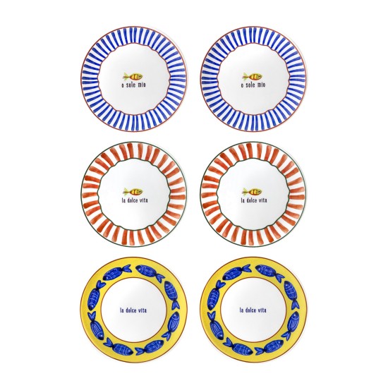 Ceramic Dessert Plate Set (6 Pieces) FSH0001 Blue