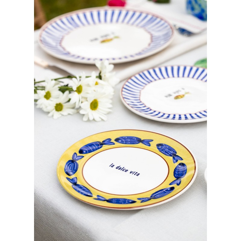 Ceramic Dessert Plate Set (6 Pieces) FSH0001 Blue
