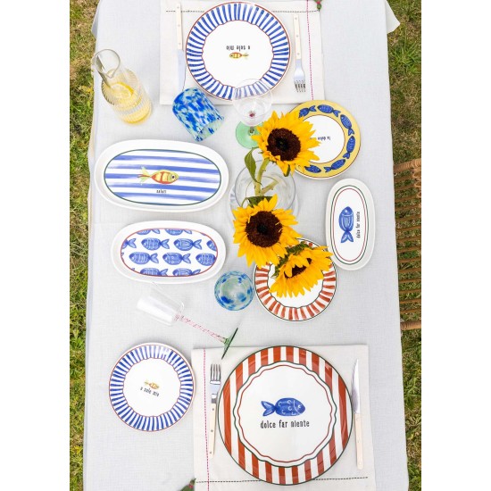 Service Plate Set (6 Pieces) FSH0002 Blue