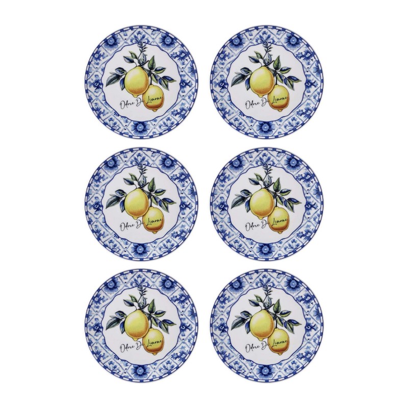 Ceramic Dessert Plate Set (6 Pieces) ODL0001 Yellow