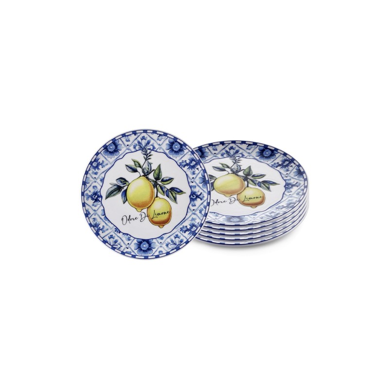 Ceramic Dessert Plate Set (6 Pieces) ODL0001 Yellow