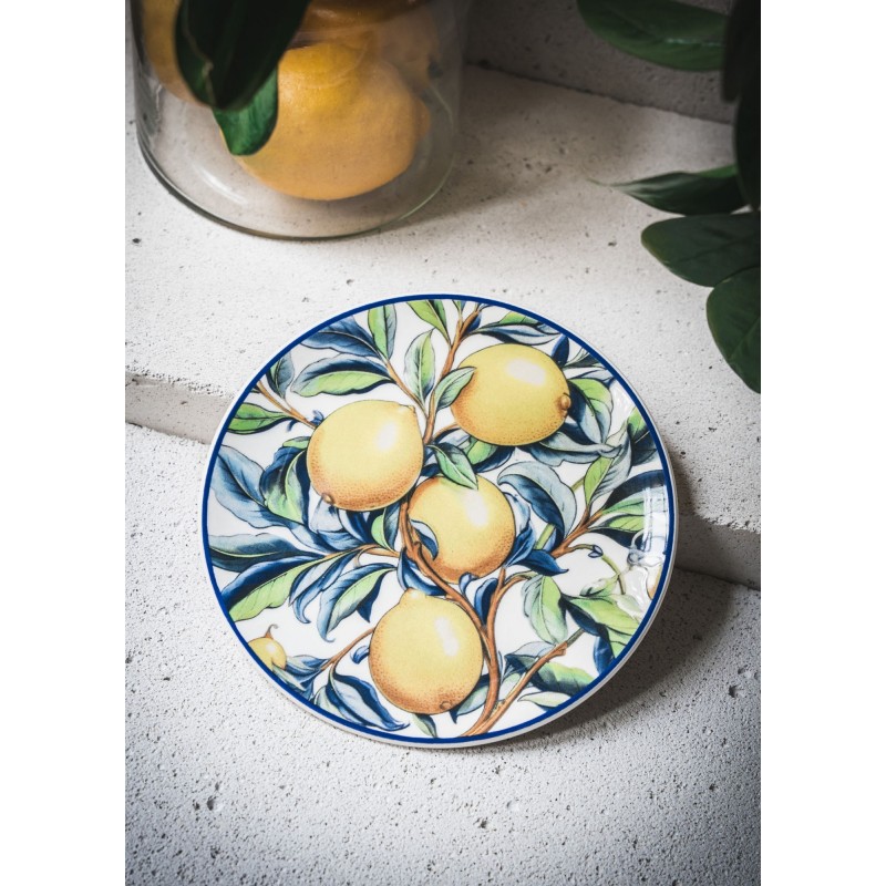Ceramic Dessert Plate Set (6 Pieces) ODL0002 Yellow
