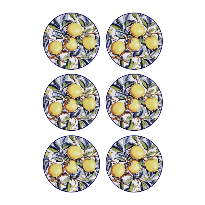 Ceramic Dessert Plate Set (6 Pieces) ODL0002 Yellow