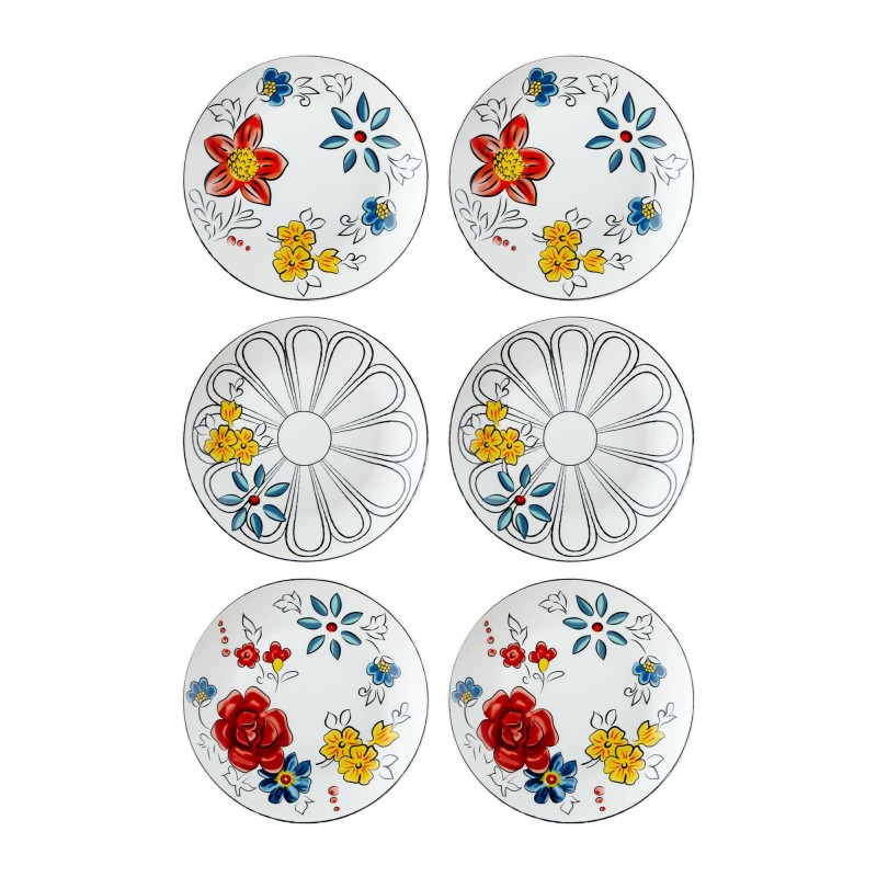 Dessert Plate Set (6 Pieces) DNR0053 Multicolor