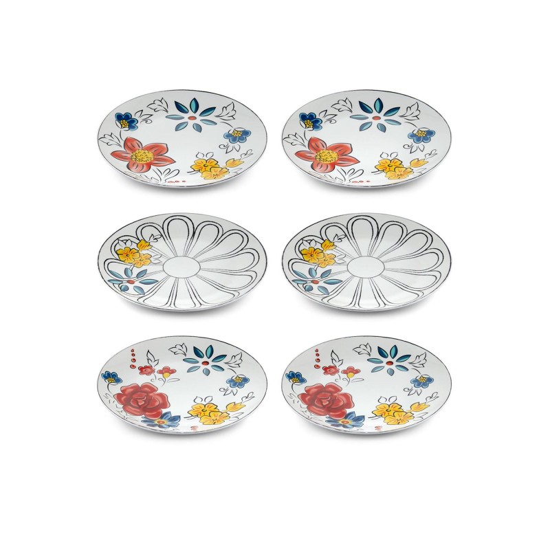 Dessert Plate Set (6 Pieces) DNR0053 Multicolor