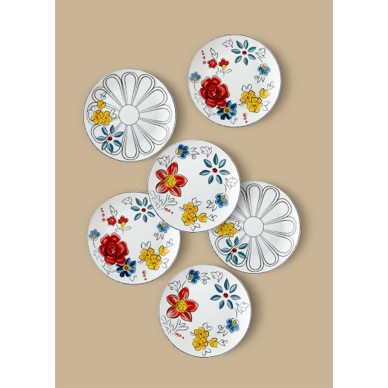 Dessert Plate Set (6 Pieces) DNR0053 Multicolor Dessert Plate Set (6 Pieces) DNR0053 Multicolor