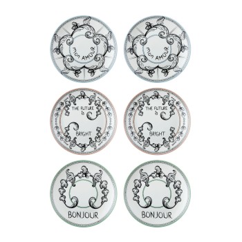 Dessert Plate Set (6 Pieces) DNR0055 Multicolor