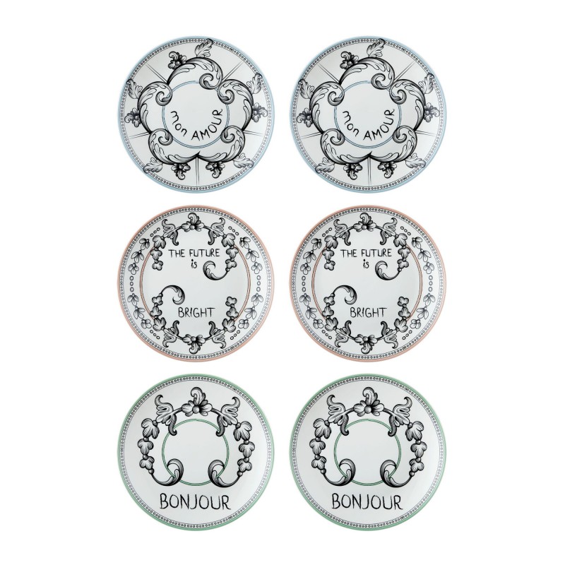 Dessert Plate Set (6 Pieces) DNR0055 Multicolor