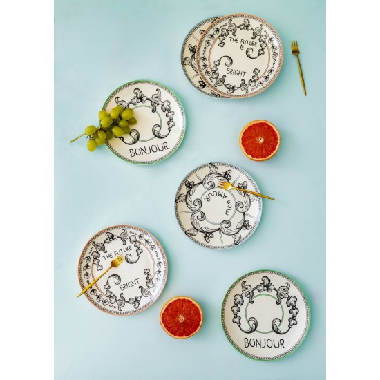 Dessert Plate Set (6 Pieces) DNR0055 Multicolor Dessert Plate Set (6 Pieces) DNR0055 Multicolor